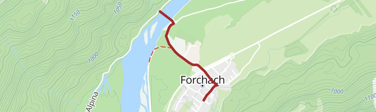 Route map: Forchach zur Hängebrücke